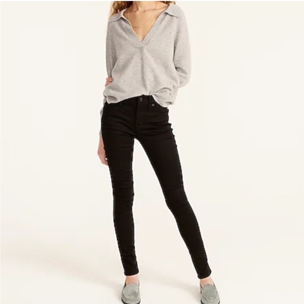 NWT - J. Crew 9" high rise toothpick black stretch jeans size 31
